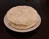 A picture of step 15 of Vanilla / Peanut Butter Ice Cream Cake with a Crispy Crust and Whipped Cream Topping With Creamy Crispy Chicolate Bark.