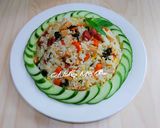 Hình bước làm 2 của món Cơm chiên lá quế