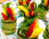 A picture of step 3 of Cucumber Sushi .