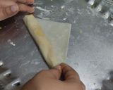 A picture of step 4 of Mayo chicken rolls.