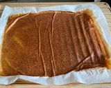 A picture of step 2 of Rose Fruit Leather - peach roll-ups.