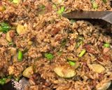 A picture of step 4 of Ham and veg fried rice.