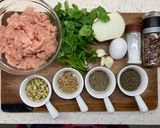A picture of step 1 of Turkish-Style Baked Chicken Meatballs (Chicken Breast).