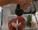 A picture of step 1 of Ribeye steak, chimichuri.