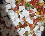 A picture of step 3 of Mix veg masala pulav.