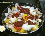 Hình bước làm 4 của món Bí Ngô Hấp Thịt Xào & Pho Mát 불고기 단호박찜