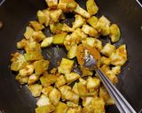 A picture of step 2 of Lauki sabji (coconut gravy).