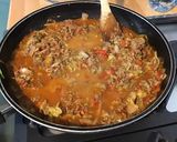 Une image de l'étape 9 de Farce/sauce au bœuf, courgette, tomates et oignon au bouillon de courge et cumin.