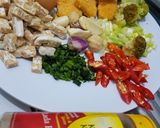 Foto langkah ke 2 dari resep Bakmi Jawa Mie Pipih Pedas Dengan Tempe dan Chicken Nugget.