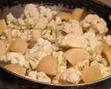 A picture of step 1 of Fulkopir Bati Chorchochori (Cauliflower Florets with coriander).