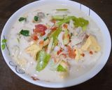 A picture of step 4 of Tom Kha with Soft Chicken Cartilage and Omelet - Keto.