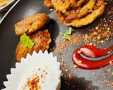 A picture of step 5 of Shami kabab with Paratha.