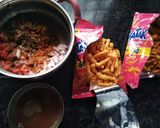 A picture of step 1 of Kurkure Bhel.