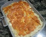 A picture of step 4 of Mozeralla and sausage Pizza.