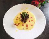 A picture of step 14 of Chocolate Bread pudding with custard sauce.