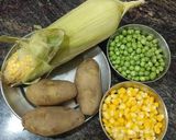 A picture of step 2 of Corn tikki.
