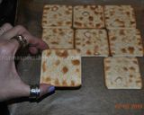 A picture of step 2 of Saltine chocolate crackers.
