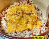 Foto langkah ke 5 dari resep Baked Rice (nasi panggang) with Melted Cheddar.
