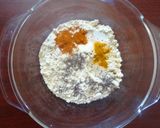 A picture of step 1 of Bread Besan Masala Toast.