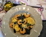 A picture of step 5 of Spotted Ravioli Filled with Salmon Cream and Shrimp Sauce.