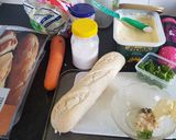 A picture of step 3 of Homemade,non mayonasse coleslaw! (in baguette).
