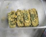 A picture of step 9 of Rikwach/colcasia leaves pakora.