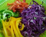 Hình bước làm 1 của món Salad thập cẩm trộn sốt mè rang