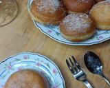 A picture of step 14 of Mardi Gras Chocolate Donuts.