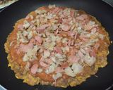 Foto del paso 5 de la receta: "Pizza"🍕de plátano🍌🥓🍗pintón🍕🧀🍅sin horno