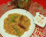 A picture of step 4 of Sindhi Style Bhugga Chawal / Brown Rice.