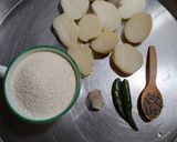 A picture of step 1 of Sooji Potato Vada.