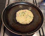 A picture of step 7 of Okonomiyaki (Japanese savoury pancakes).