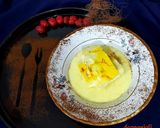 A picture of step 10 of Bhapa Kesar Sandesh/Steamed Saffron Sandesh with Rabdi.