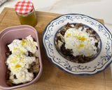 Foto del paso 8 de la receta: Ensalada de lentejas con berenjena asada, tomates secos, dátiles y burrata !!!!