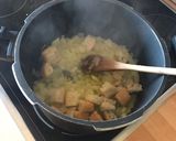 Foto del paso 3 de la receta: Canutos de habitas con tacos de jamón y huevo