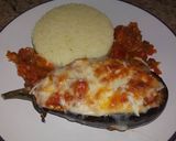 Foto del paso 5 de la receta Berenjenas rellenas con pisto y champiñones