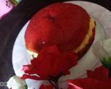 A picture of step 12 of Red velvet Cake with custard layering.