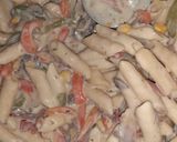वाइट सॉस चीज़ एंड स्पाइसी पास्ता (White sauce cheese and spicy pasta recipe in Hindi) रेसिपी चरण 6 फोटो