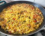 A picture of step 10 of Paella with Cuttlefish and Seasonal Vegetables.