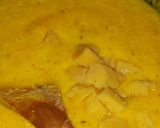 A picture of step 10 of Moong dal kadhi and no frying pakori.