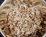 A picture of step 3 of Mochar Ghonto (banana flower).