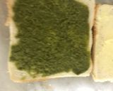 A picture of step 2 of Jhatpat Chutney sandwich.