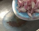 A picture of step 1 of Onion-Bhindi (okra) Sabji.