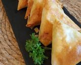 A picture of step 11 of Baked Chicken Samosas or Briouates.