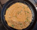 A picture of step 3 of Besan Chilla.