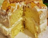 Foto del paso 8 de la receta: Mini torta cumpleañera de duraznos y crema 🎂🍑