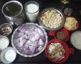 A picture of step 1 of Khoya Kaju.