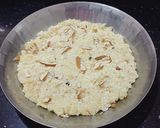 A picture of step 3 of Chhena poda.