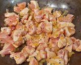A picture of step 4 of Jhinge Chicken Posto (Chicken with Ridge gourd and poppy seeds).