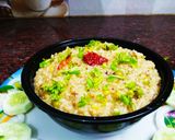 A picture of step 4 of Veg Dalia with oats.
